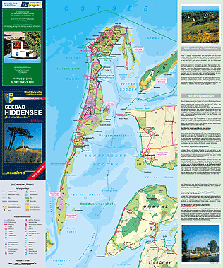 Karte - Hiddensee mit Serviceteil vorne